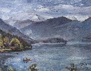 Lovis Corinth, Walchensee, blaue Landschaft